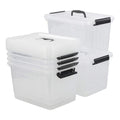 Nesmilers 6-Pack 12L Plastic Storage Bins | Clear Stackable Containers