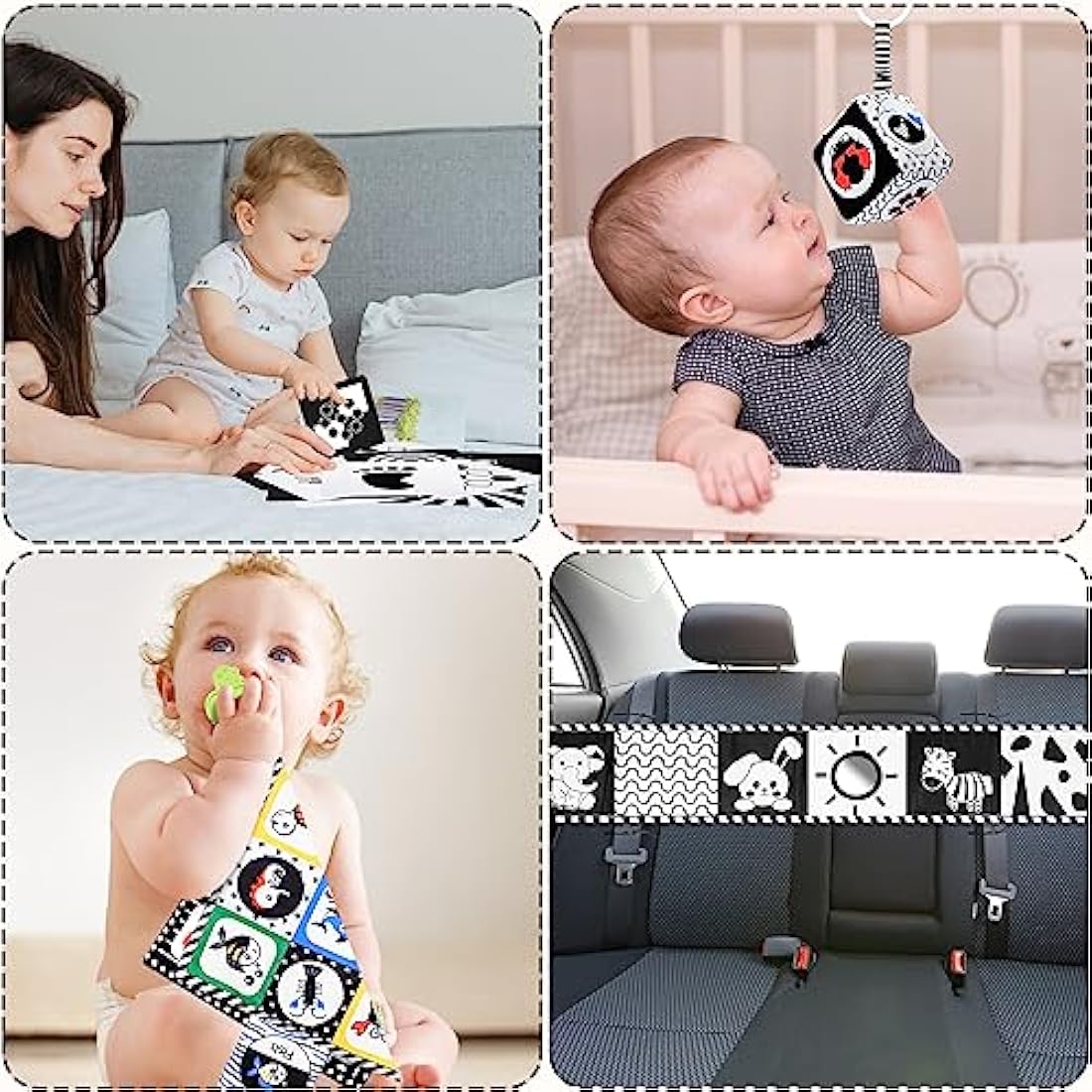 Jolof Store High Contrast Sensory Toys | Black and White Montessori Baby Set
