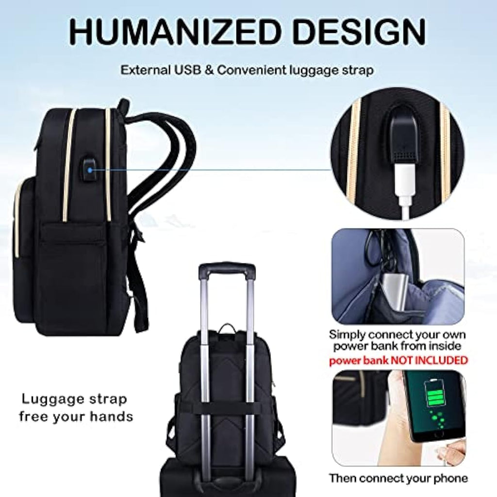 VANKEAN 15.6 Inch Laptop Backpack | Waterproof Travel Bag with USB Port