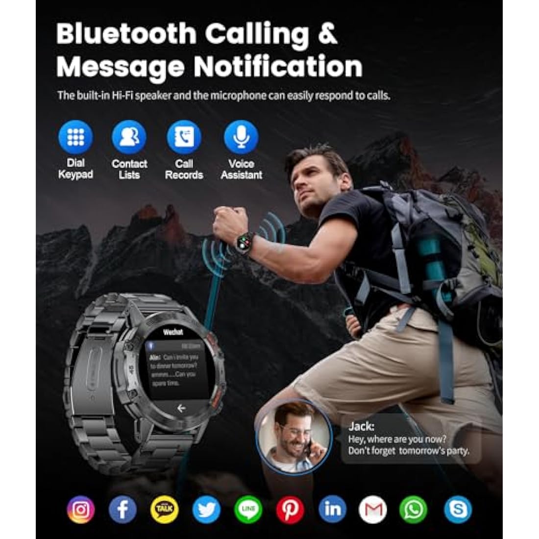 FEELNEVER Military Smart Watch for Men | 1.39" HD Screen & Bluetooth Call