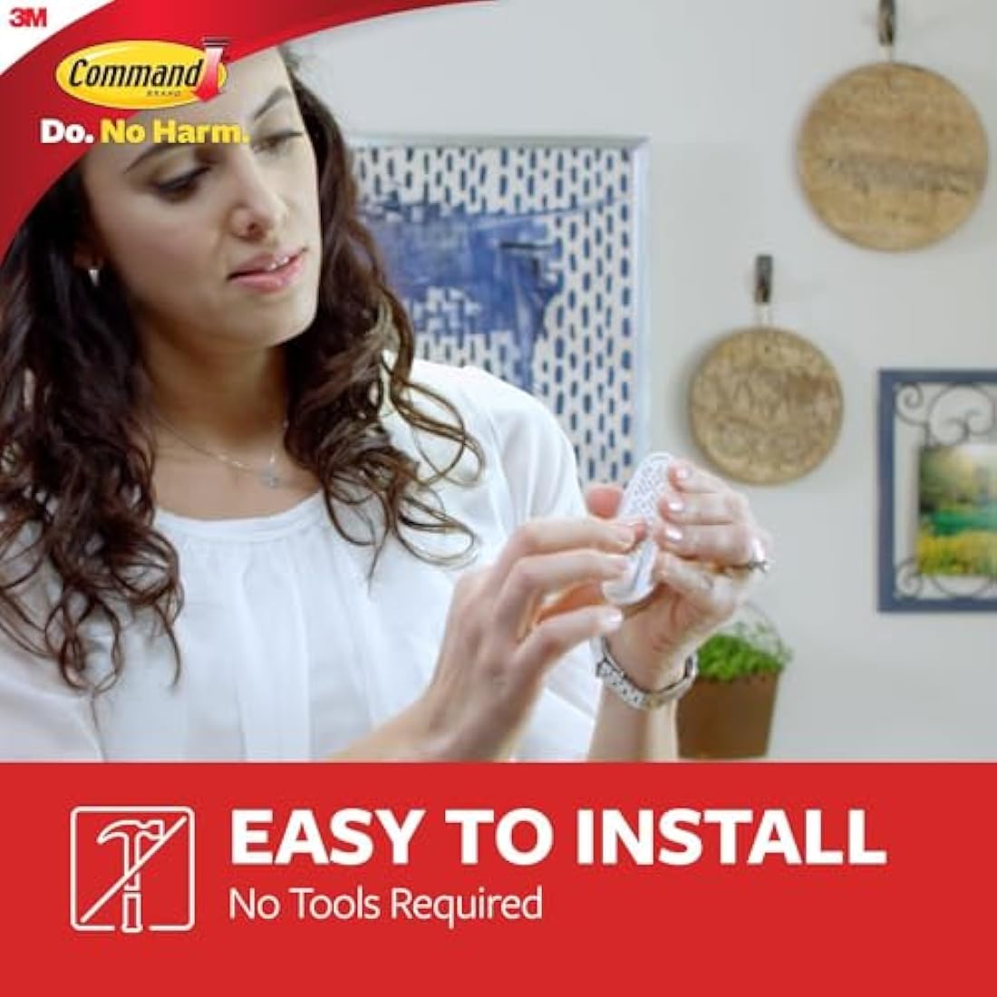 Command Medium Designer Hooks, White – Damage-Free Hanging (6 Pack)