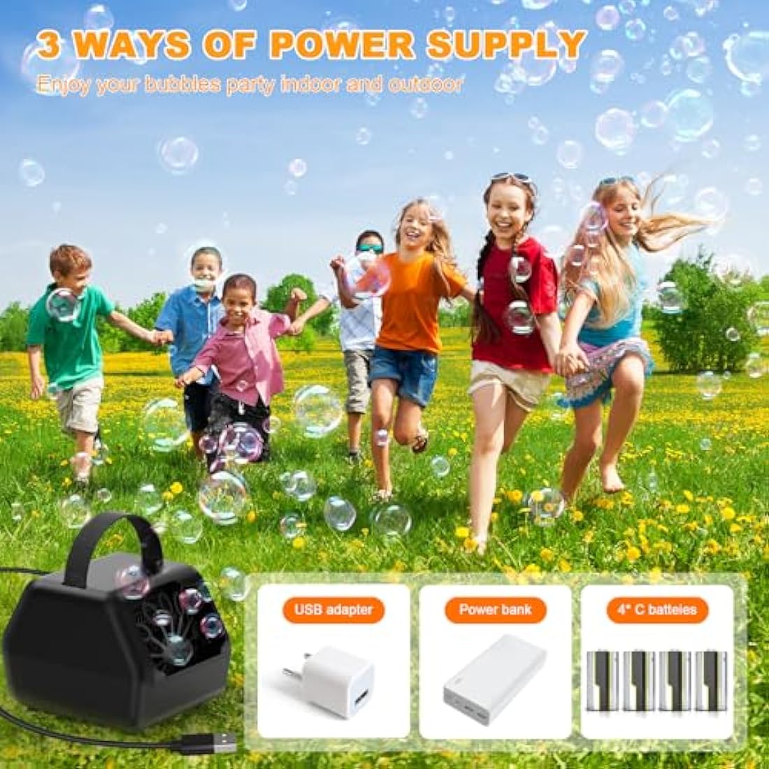 Jolof Store Portable Electric Bubble Machine | 16000+ BPM | USB Powered