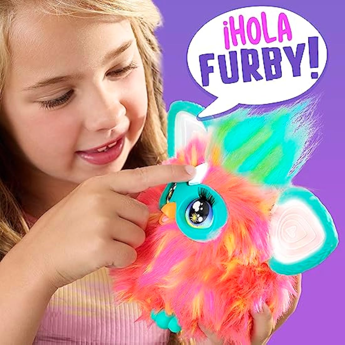 Furby Coral - Juguete Interactivo de Peluche con Voz y Luces (Español)