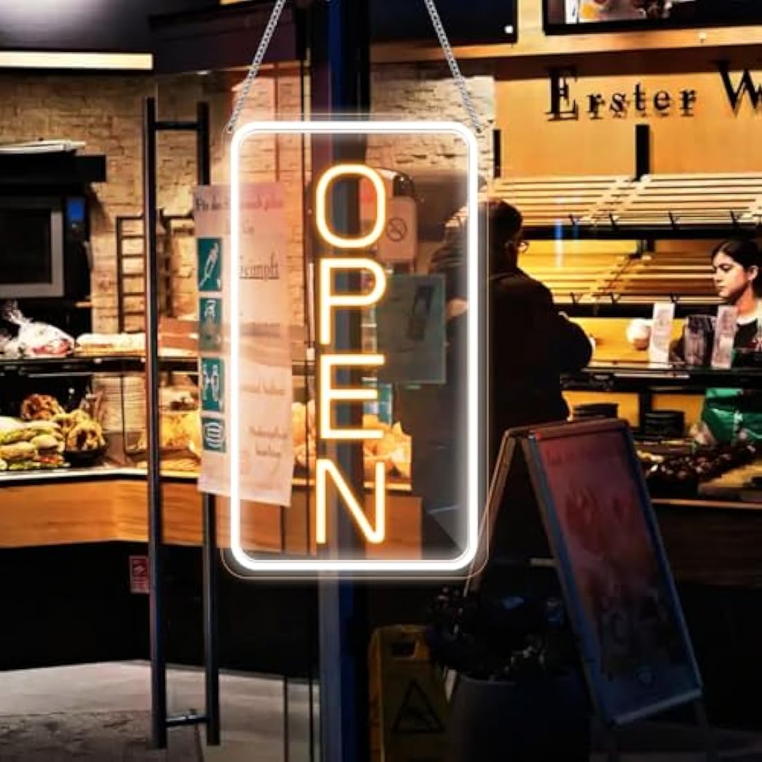 LED Neon Open Sign – Ultra Bright White & Yellow 22.8x11.8"