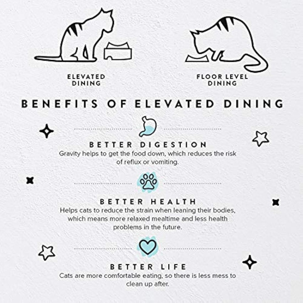 CatGuru Elevated Cat Feeder – Non-Slip Raised Pet Feeding Station
