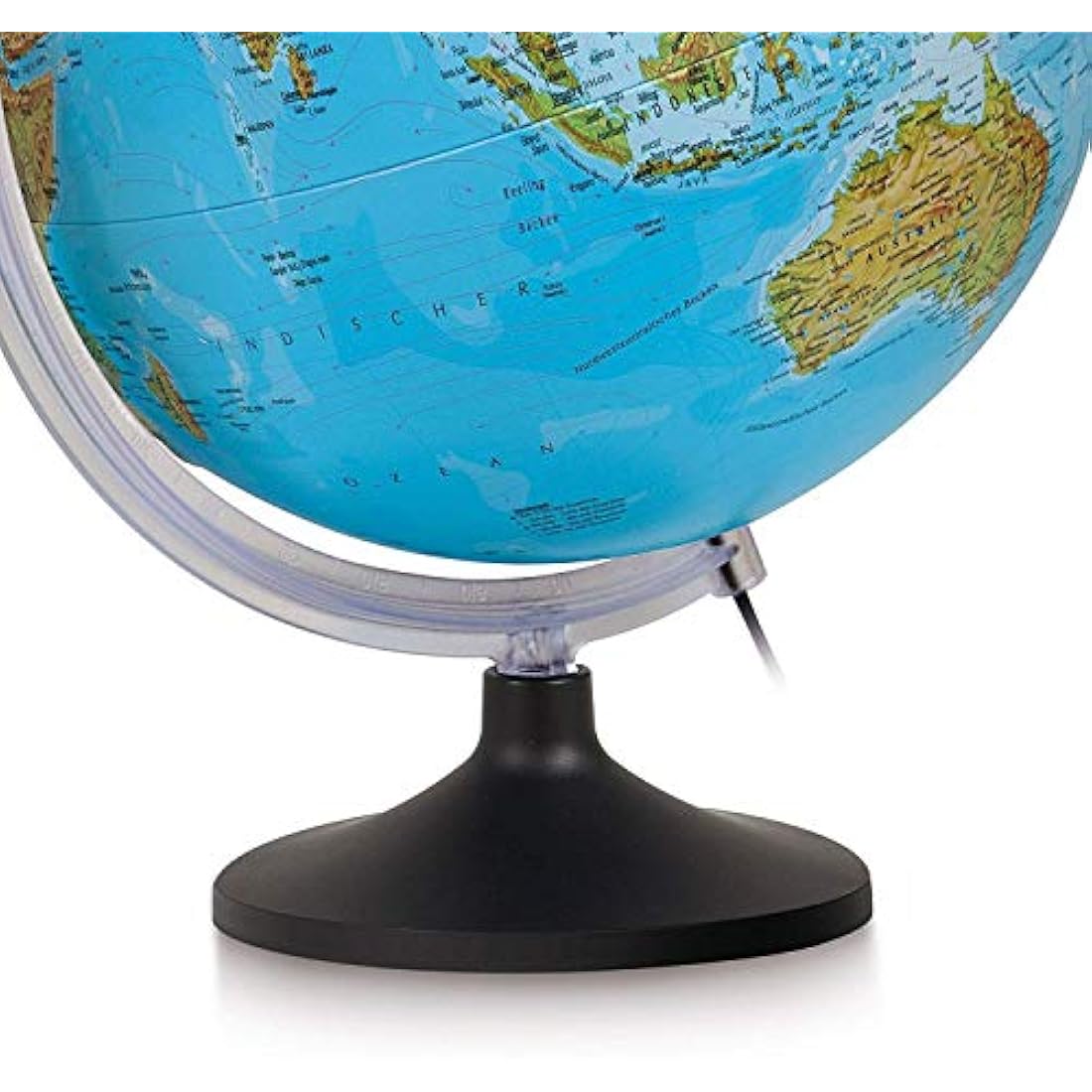 Nova Rico Relief Globe - 30 cm Illuminated Desk Globe with Magnifier