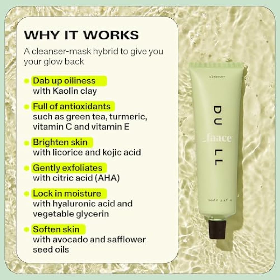 Faace Dull Daily Cleanser & Face Mask | Brightening Kaolin Clay & Vitamin C