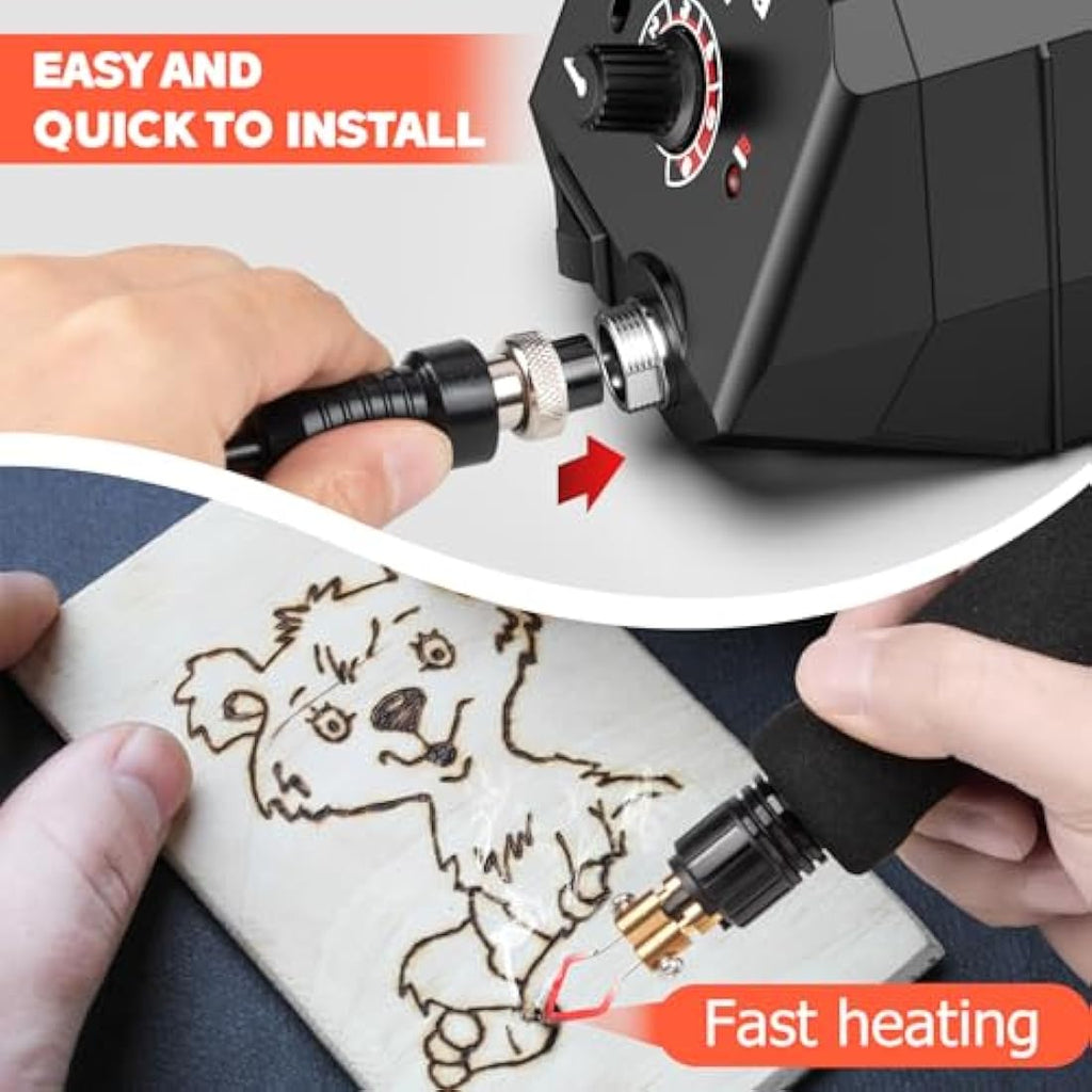 Preciva Wood Burning Kit – 30W Pyrography Station with 20 Tips