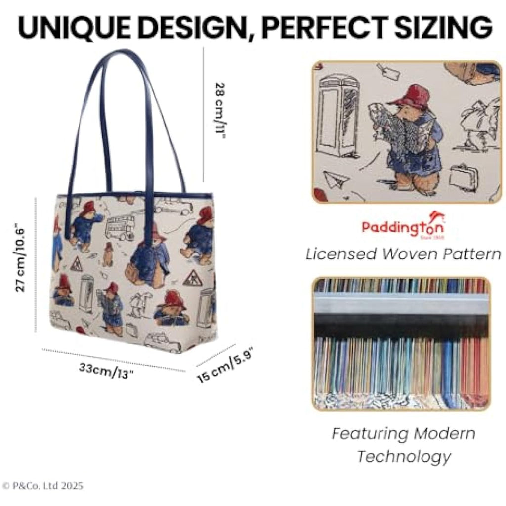 Signare Paddington Bear Tapestry Crossbody Bag and Travel Handbag