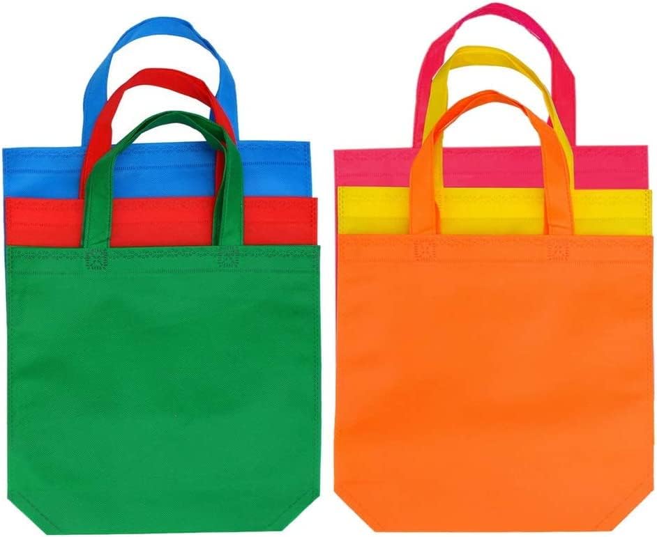 24 Pcs Non-Woven Party Bags – Reusable Gift Totes (6 Colors)