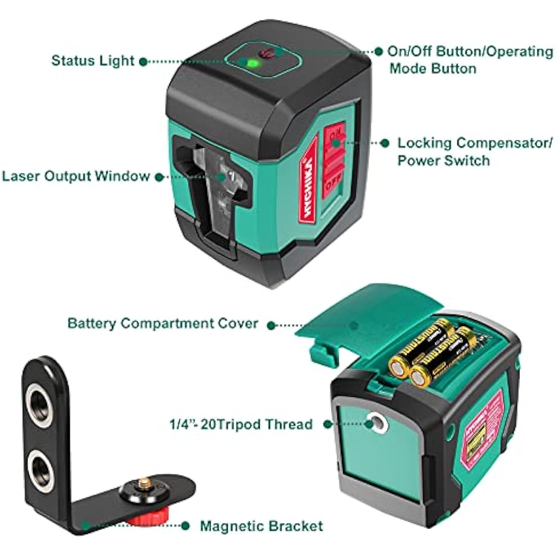 HYCHIKA Self-Leveling Laser Level | Dual Module Cross Line Tool