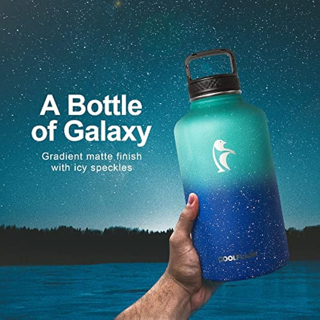 Coolflask 2L Insulated Water Bottle | Half Gallon Stainless Steel Jug