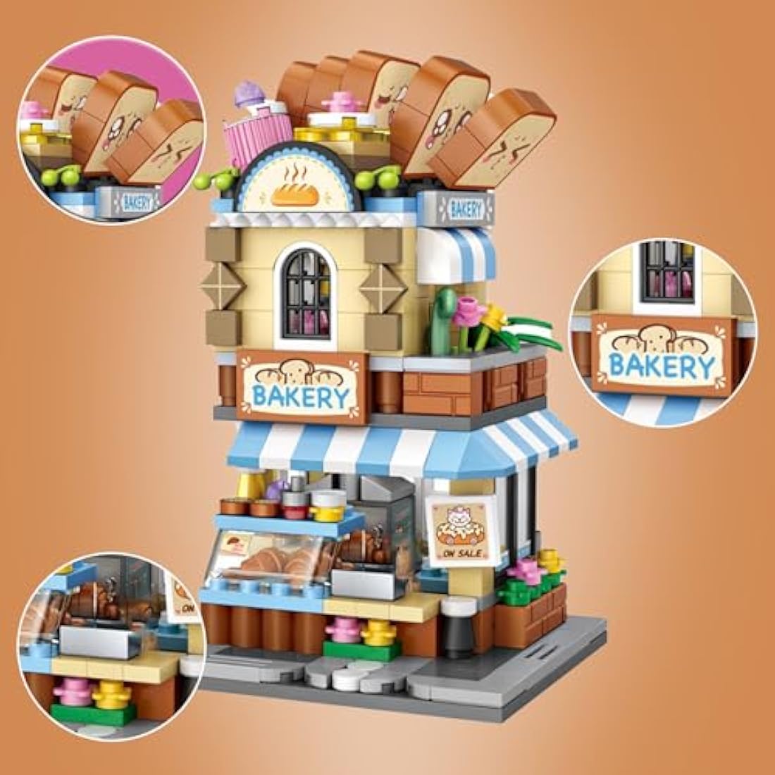 MEIEST Mini City Bakery Building Blocks - DIY Architecture Model Set