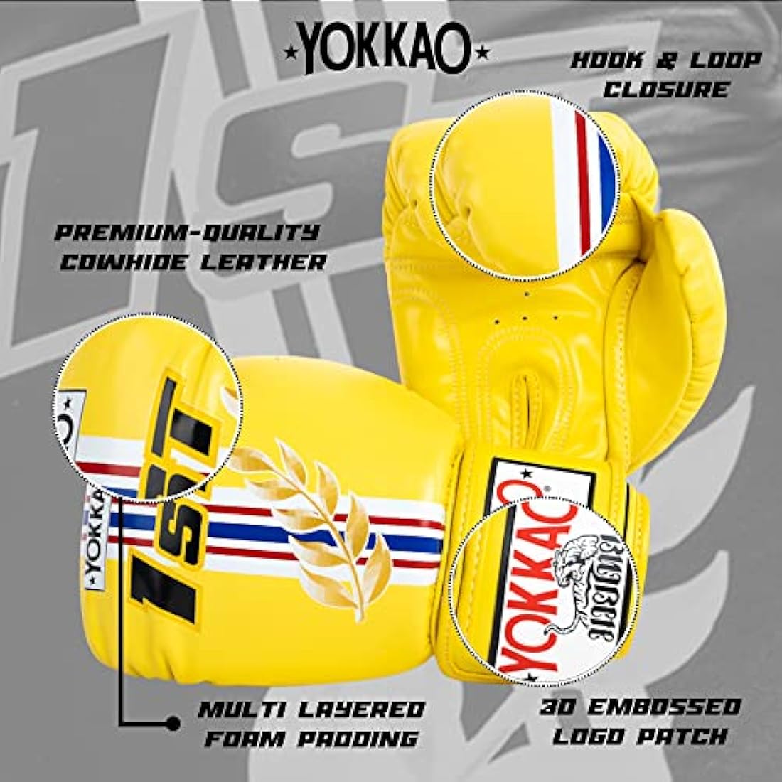 YOKKAO Premium Leather Muay Thai Boxing Gloves | Training & Sparring