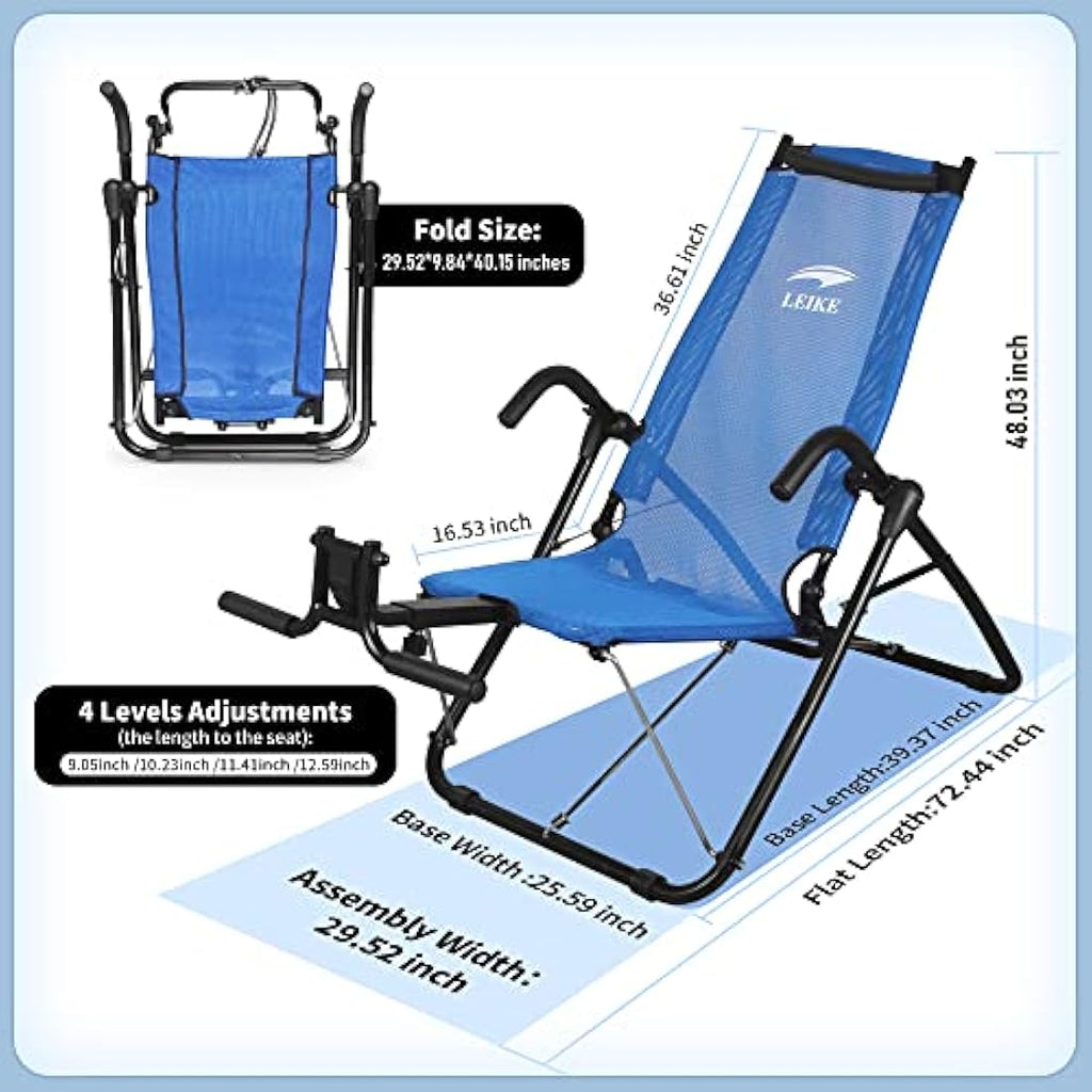 Leikefitness Ab Exercise Chair – Foldable Inversion Core Trainer