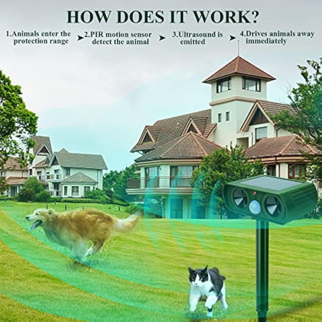 Jolof Store Solar Ultrasonic Cat Repellent - Motion Sensor Animal Scarer