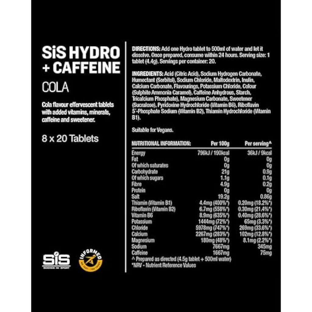 Science in Sport HYDRO Electrolyte Tablets – Cola + Caffeine, 160ct