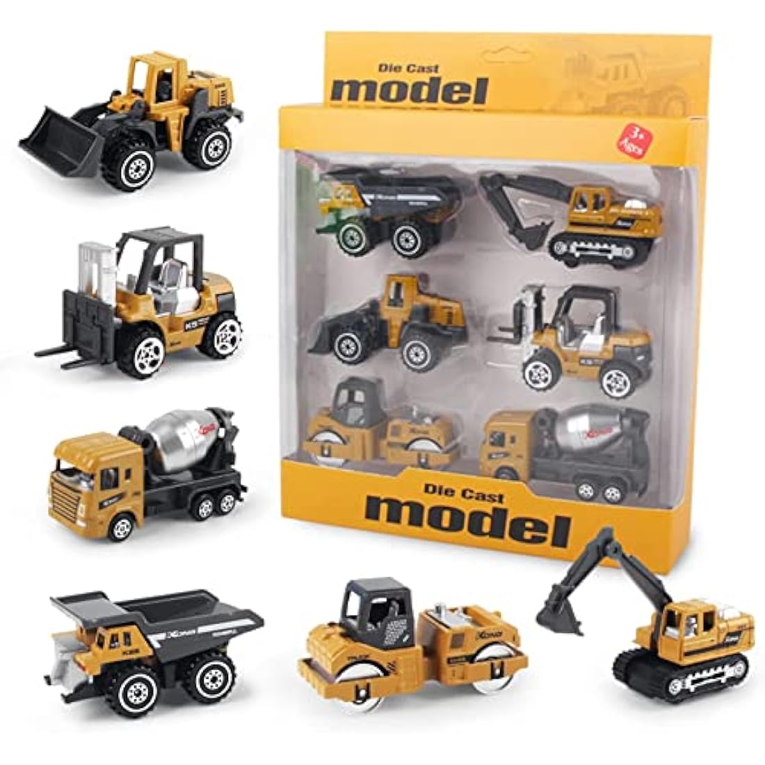 6-Pack Diecast Construction Vehicle Toy Set for Boys