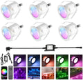 INDARUN RGB LED Deck Lights - WiFi Smart Waterproof IP67 Patio Kit, 6 Pack