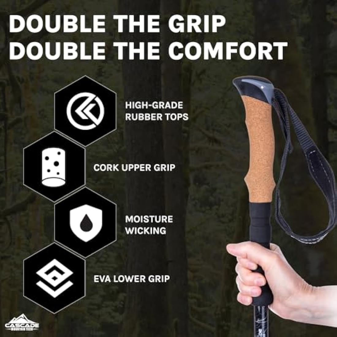 Cascade Mountain Tech Trekkingstöcke aus Aluminium mit Korkgriffen