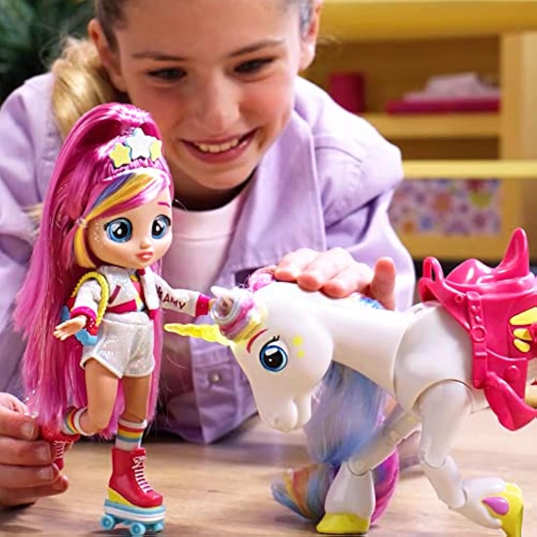 BFF by Cry Babies Dreamy & Rym Deluxe Pack: Doll & Light-Up Unicorn