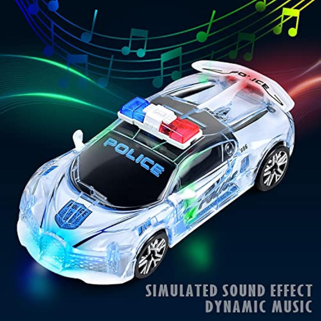 Police Car Toy with Lights and Sound – 1:36 Scale White
