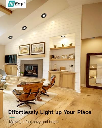 HiBay 8-Pack LED Downlights – Ultra Slim 5W Tilt Recessed Spotlights, Black