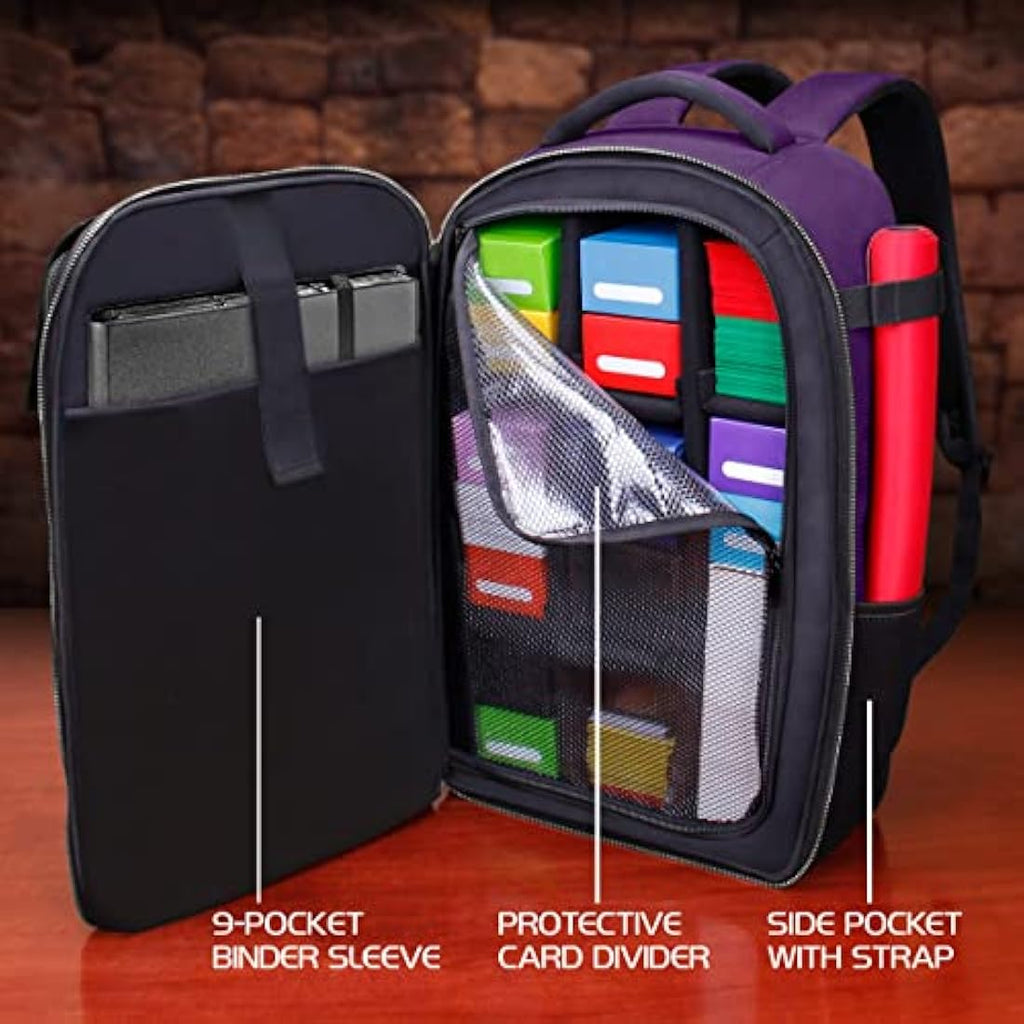 MTG Backpack – TCG Card Storage & Deck Box Bag (Dragon Purple)