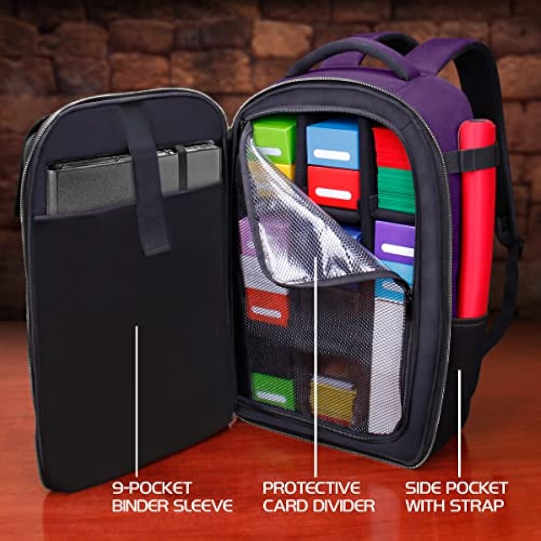 MTG Backpack – TCG Card Storage & Deck Box Bag (Dragon Purple)