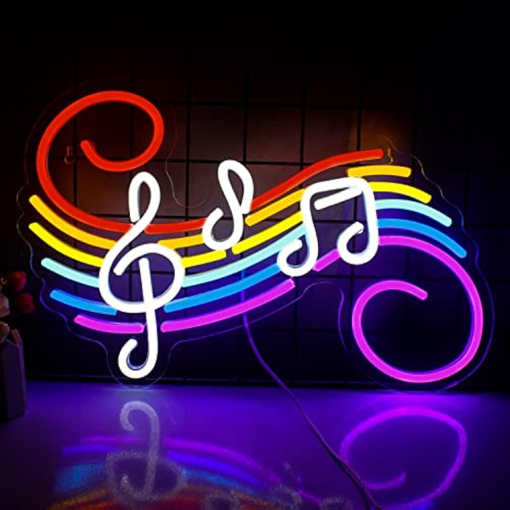 Jolof Store Musical Note Neon Sign – LED Wall Decor for Music Studio