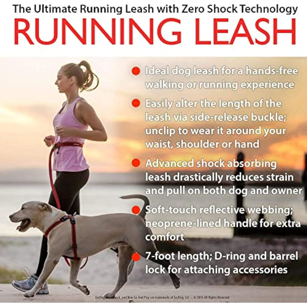 EZYDOG Road Runner Hands-Free Dog Leash – Grey Shock-Absorbing Lead
