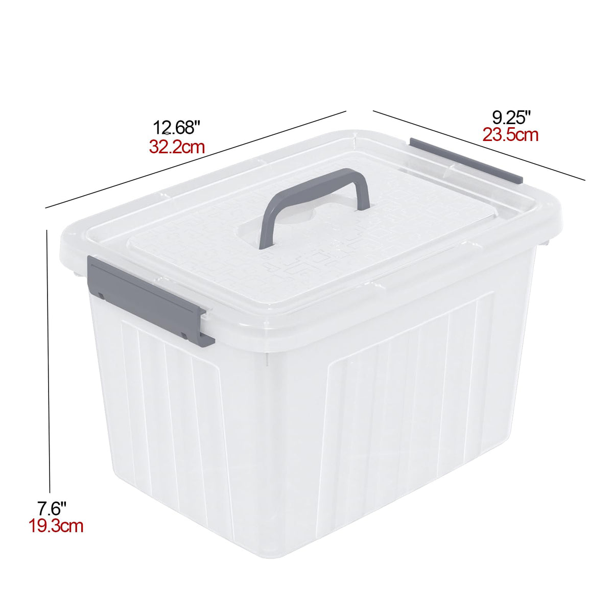 Neadas 10 L Clear Storage Latching Box, Plastic Boxes with Lid, 6-Pack