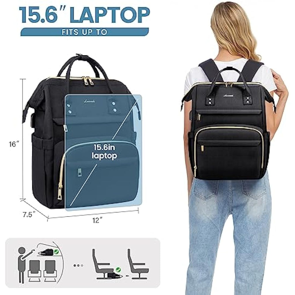 LOVEVOOK Laptop Backpack 15.6 Inch - Waterproof Travel Bag with USB Port