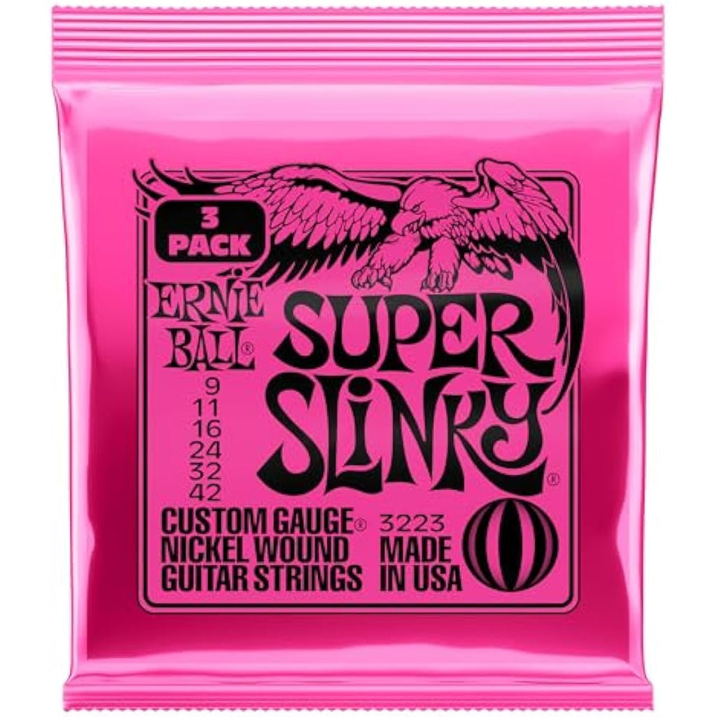 Ernie Ball Super Slinky Electric Guitar Strings - Nickel Wound 9-42 3-Pack