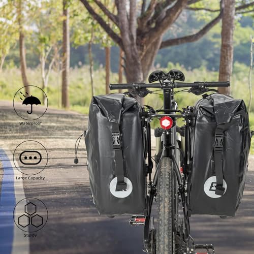ROCKBROS Waterproof Bike Pannier Bag | 25L-32L Rear Rack Bag - Green