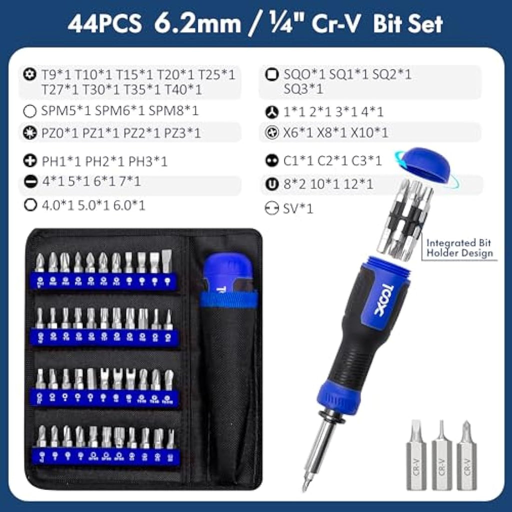 XOOL 200-in-1 Precision Screwdriver Kit | 164 Magnetic CR-V Steel Bits