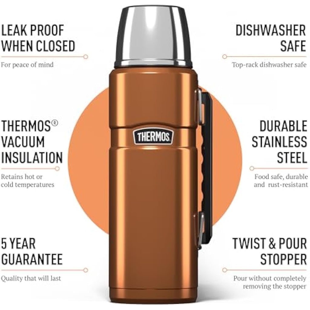 Thermos Stainless King Travel Flask – 1.2L Copper Insulated Bottle