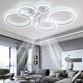 YUNZI Modern Ceiling Fan with LED Light – 72W Dimmable 6-Speed Fan