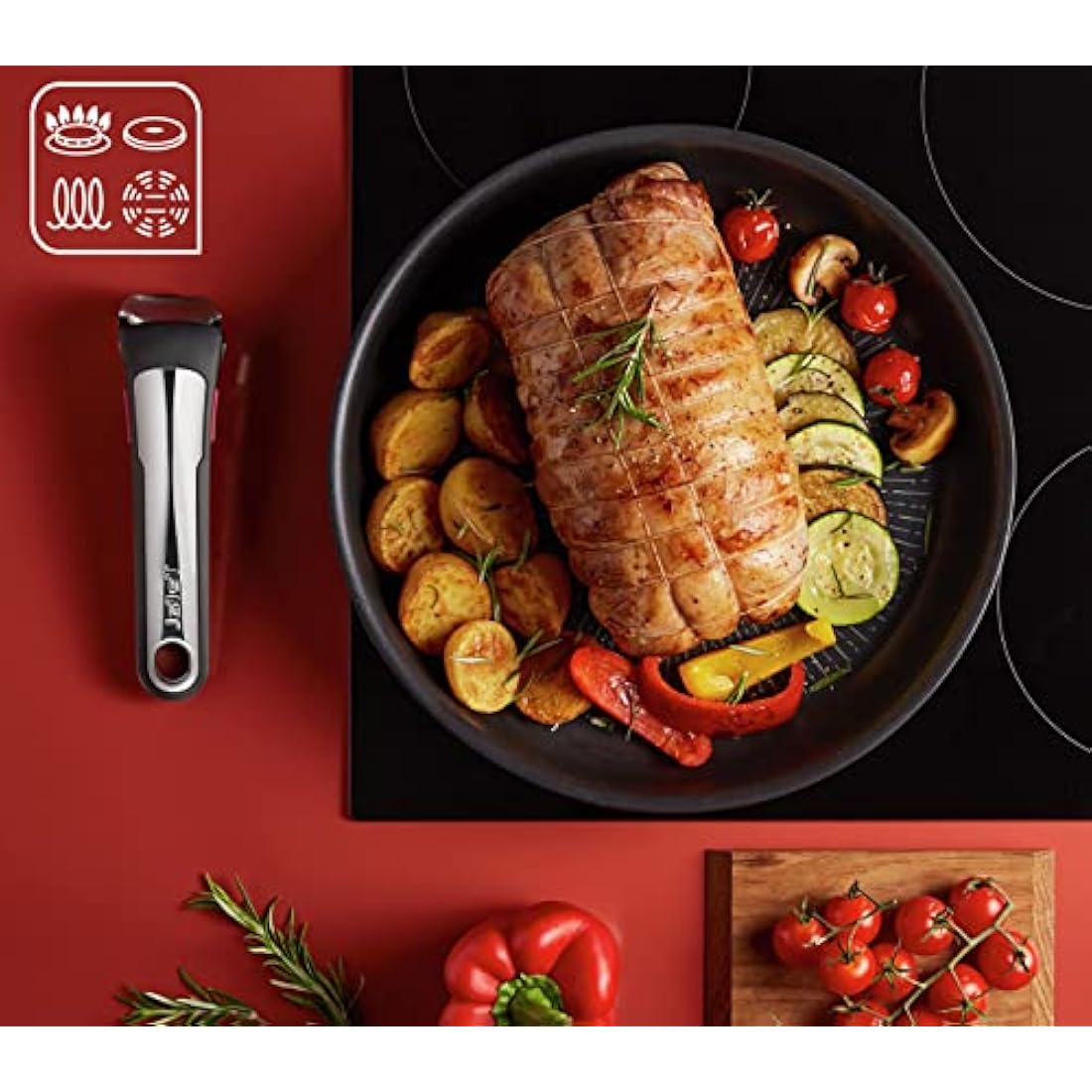Tefal Ingenio Unlimited 4pc Non-Stick Induction Saucepan Set – Black