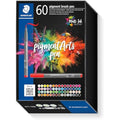 STAEDTLER Pigment Arts Brush Pen – Assorted Multi Ink Colors, Pack of 60