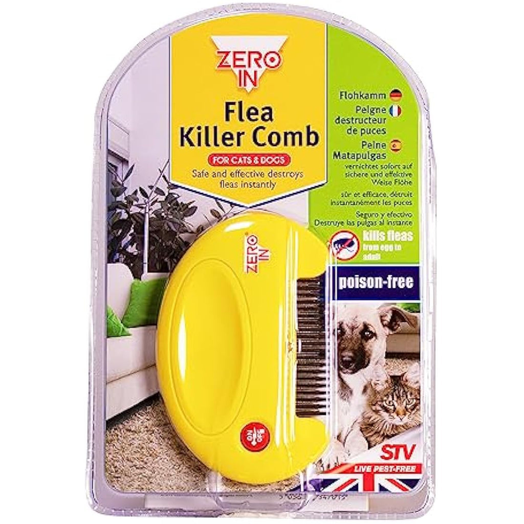 Zero In Electric Flea & Tick Killer Comb | Poison-Free Pet Treatment