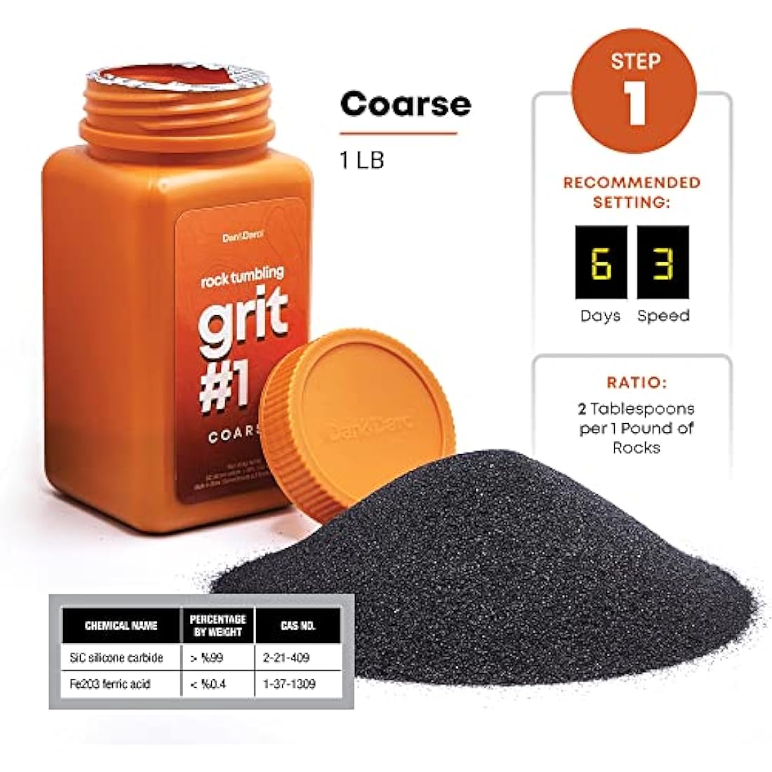 Dan&Darci Rock Tumbler Grit Refill Kit | 3.5lb 4-Step Media & Pellets