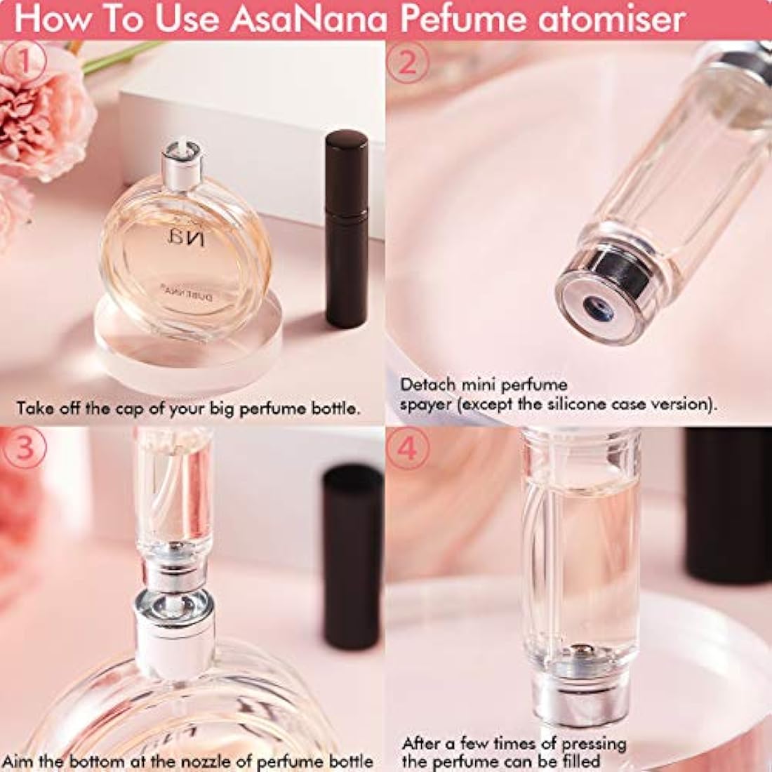 AsaNana Refillable Perfume Atomiser | 5ml Leakproof Travel Bottle