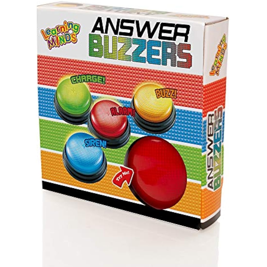 Learning Minds Answer Buzzers - Set of 4 Light & Sound Quiz Game Buzzers