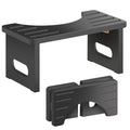 AkoaDa Wooden Toilet Stool – Foldable C-Shaped Bathroom Footstool, Black