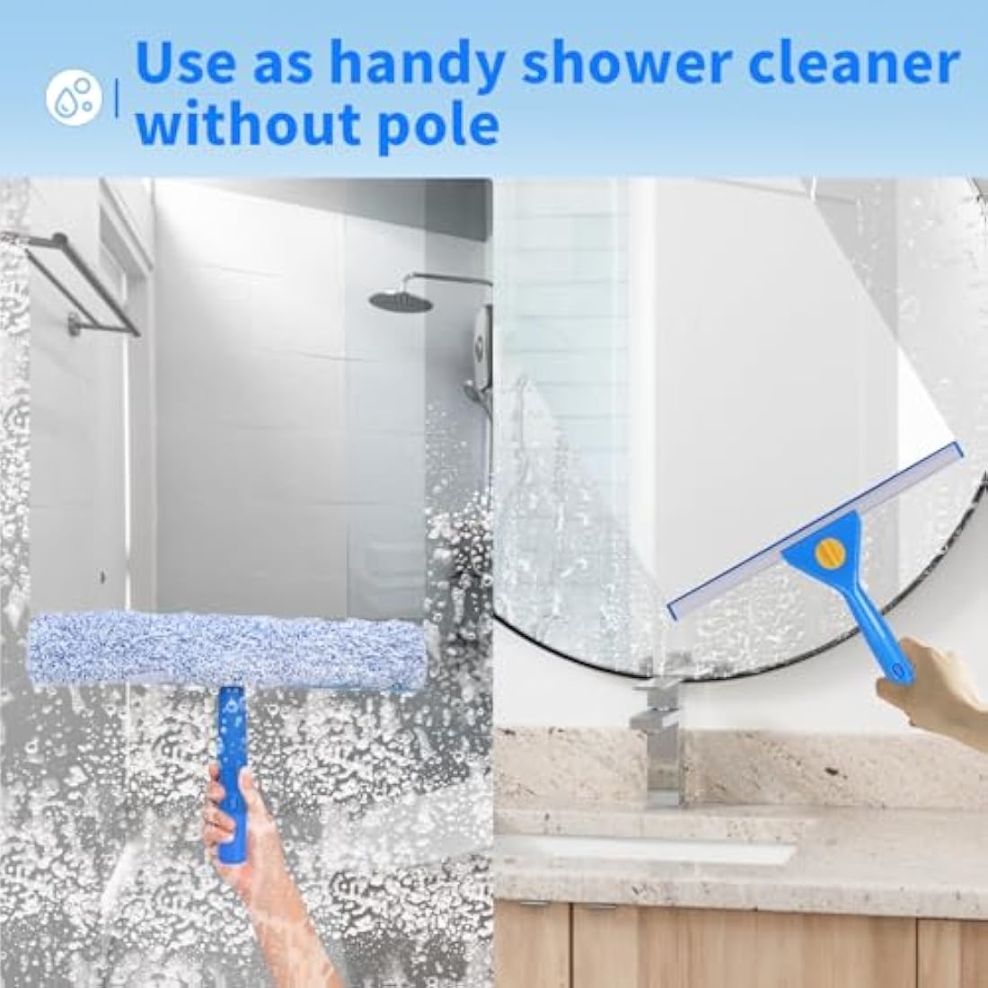 Jolof Store 3m Window Squeegee & Scrubber Kit – Long Handle Glass Cleaner