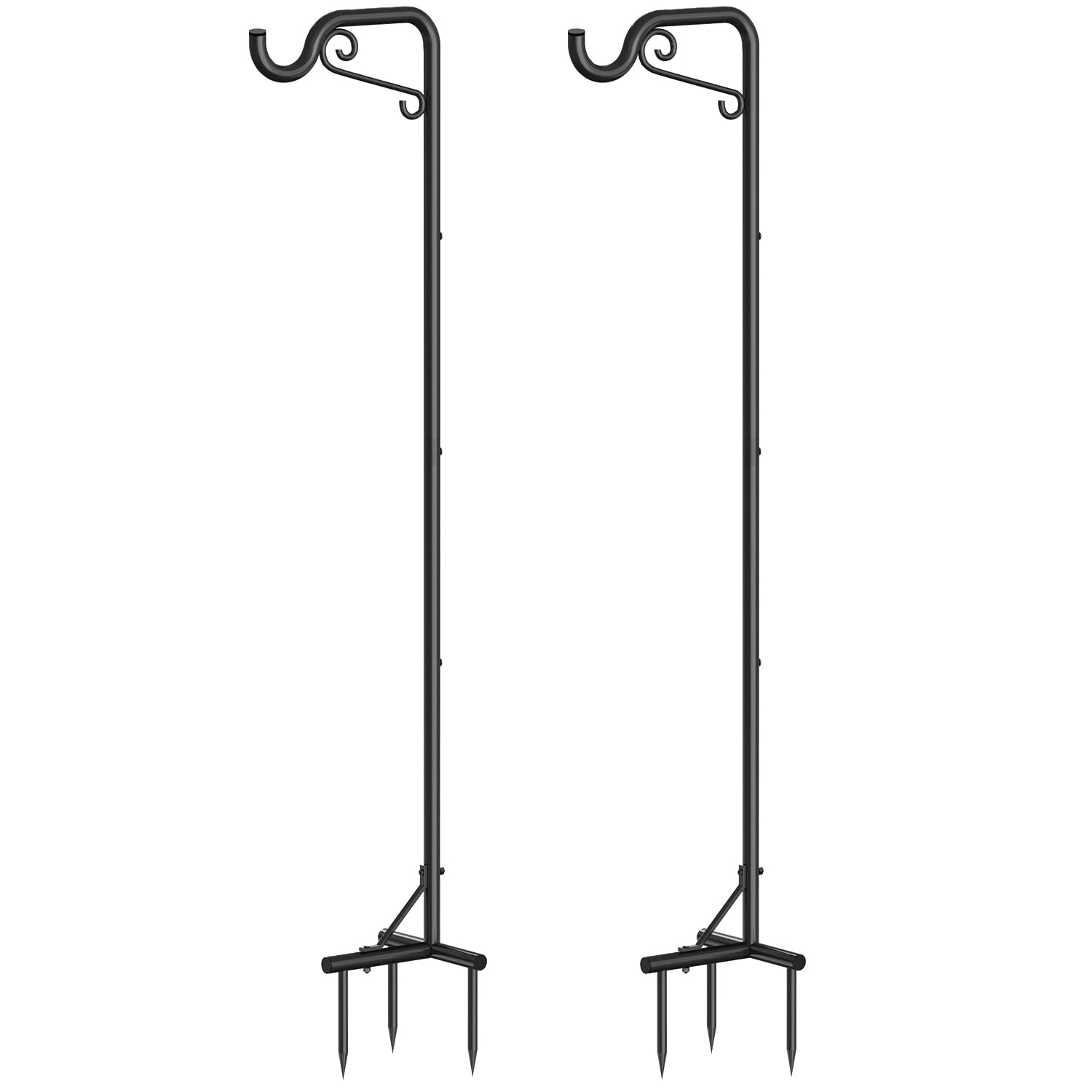 Bomclap Shepherd Hook 2-Pack | 75-inch Adjustable Iron Garden Hook