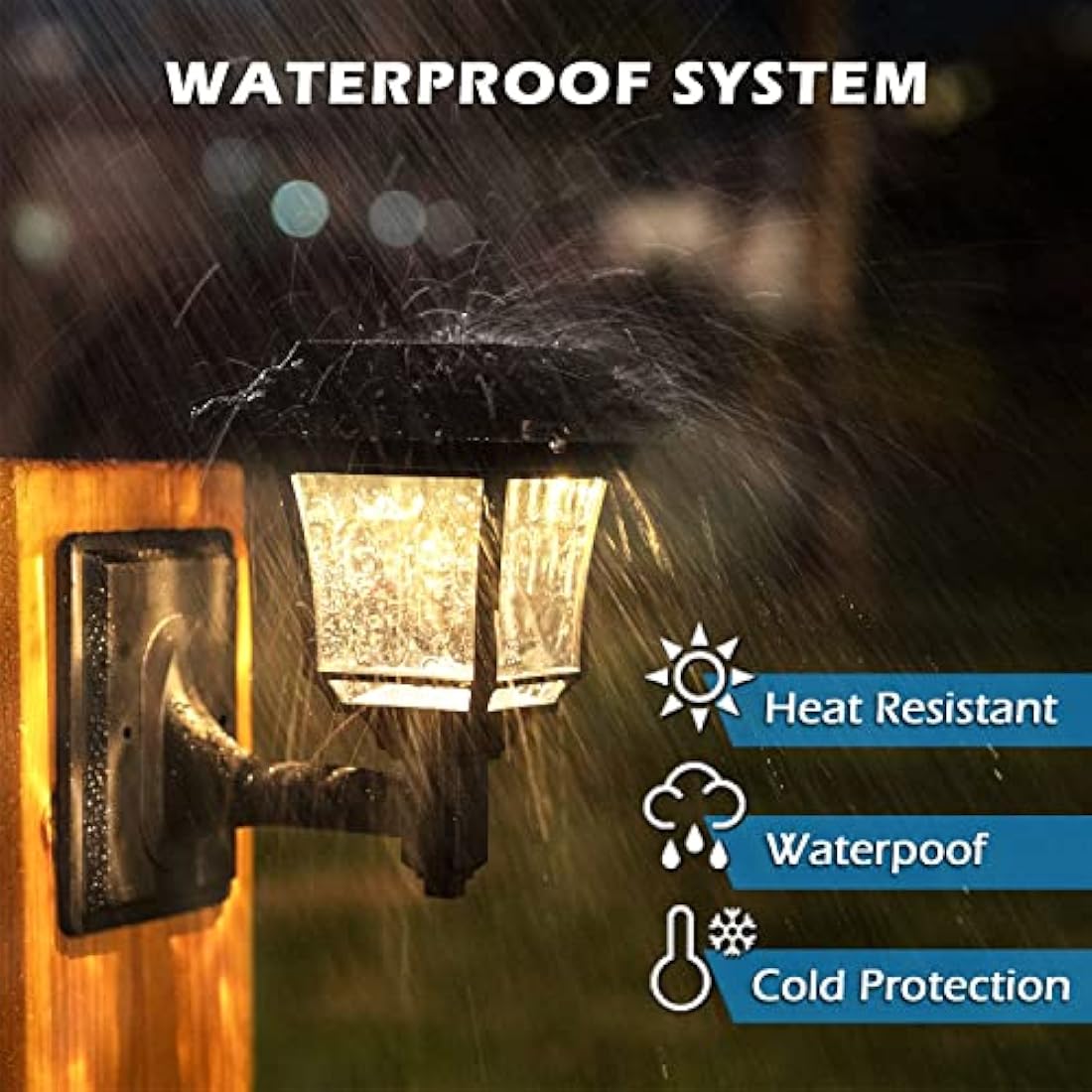 LeiDrail Solar Fence Lights | 2-Mode Waterproof Outdoor Garden Decor | 4 Pack