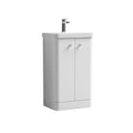 Nuie Core Floor Standing Vanity Unit & Ceramic Basin - Gloss White