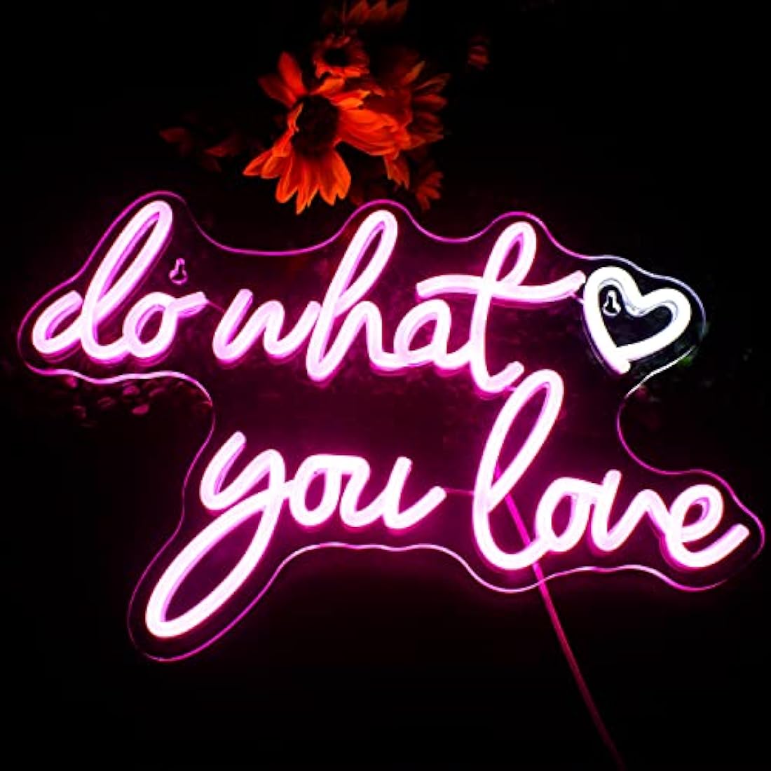 Jolof Store Do What You Love Neon Sign – Pink LED Wall Decor for Bedroom